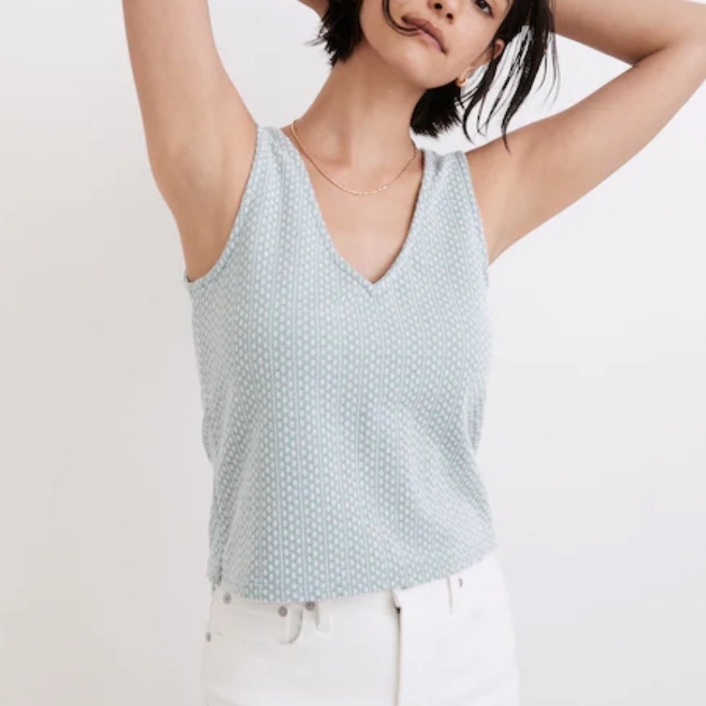 NWT Madewell Jacquard Peekaboo-Back Crop Tank Top